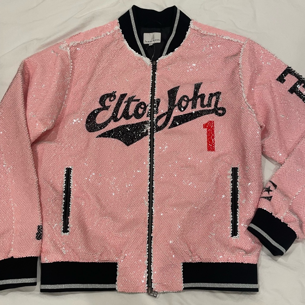 Teddy Fresh x Elton John Pink Sequin Jacket NWOT